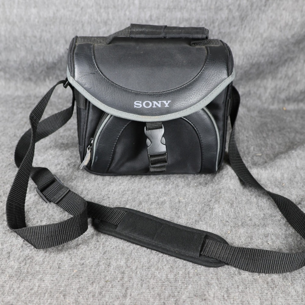 Sony LCS-X20 Black Camcorder Carry Shoulder Bag Padded Case Strap Compartments